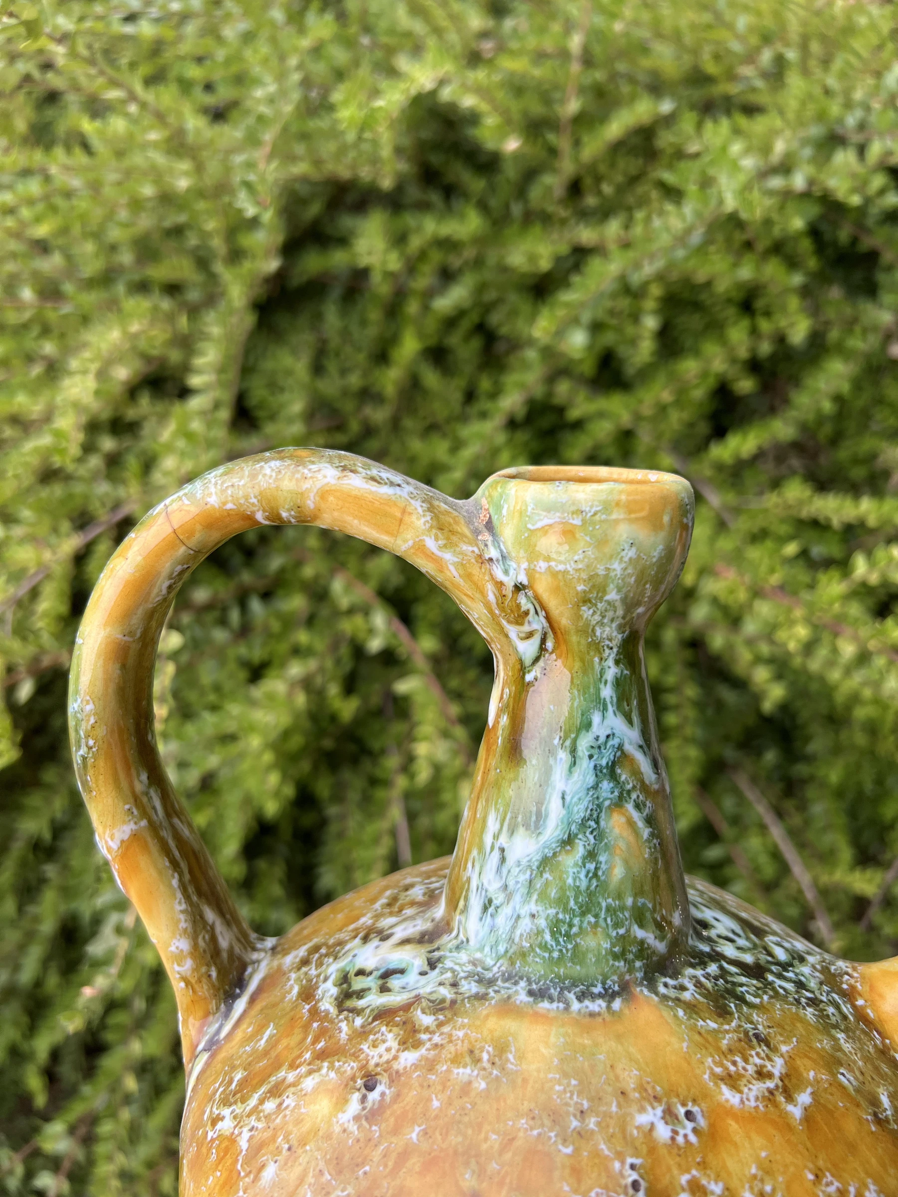 🍯 Antieke vintage geëmailleerde baksteenkruik rustieke handgemaakte decoratie 25,5 cm – photo 9